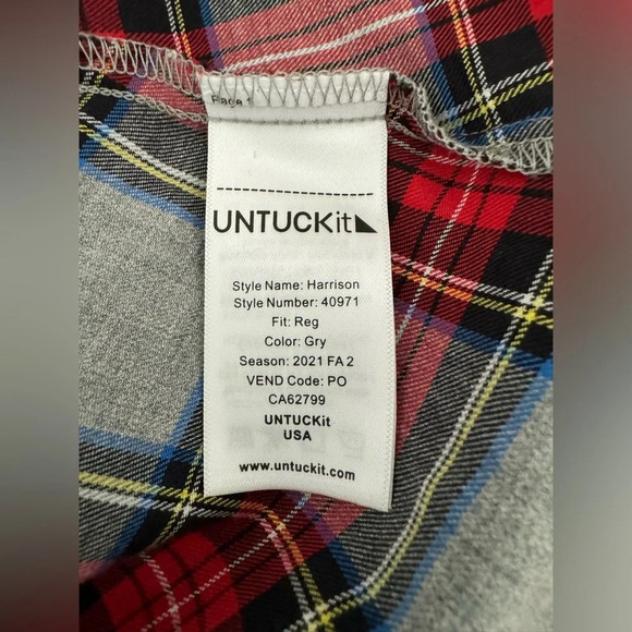 UNTUCKit for Her Harrison Red Plaid Button Up Shirt Dress Holiday Size 4 - Picture 12 of 12